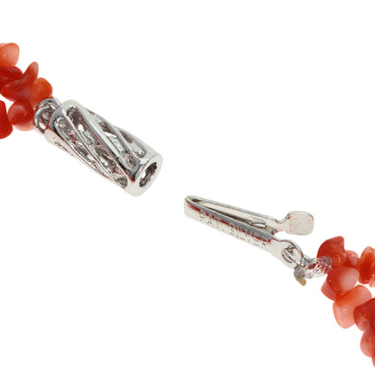 SELECT JEWELRY セレクトジュエリー 珊瑚 サンゴ 2連 ネックレス SV レディース 中古
