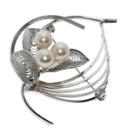 SELECT JEWELRY セレクトジュエリー アコヤパール 真珠 ブローチ 金属製 レディース 中古
