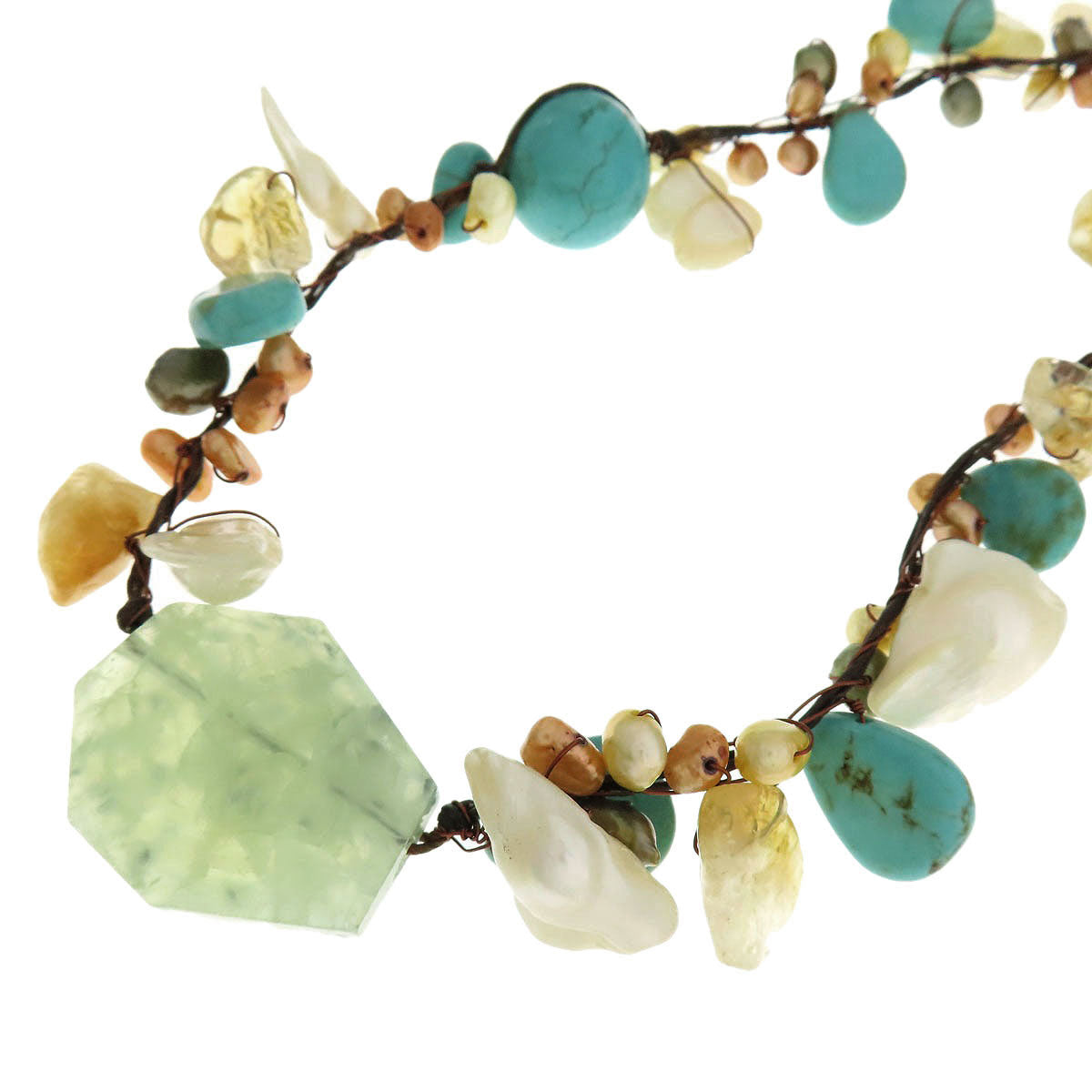 SELECT JEWELRY セレクトジュエリー 天然マグネサイト ネックレス 金属製 レディース 中古
