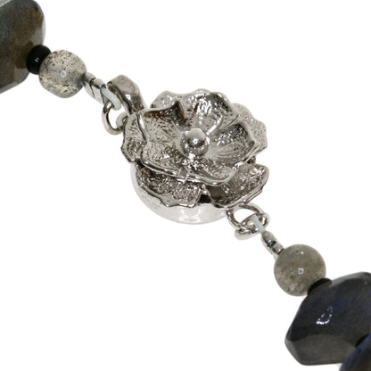 SELECT JEWELRY セレクトジュエリー カラーストーン グレー ネックレス 金属製 レディース 中古