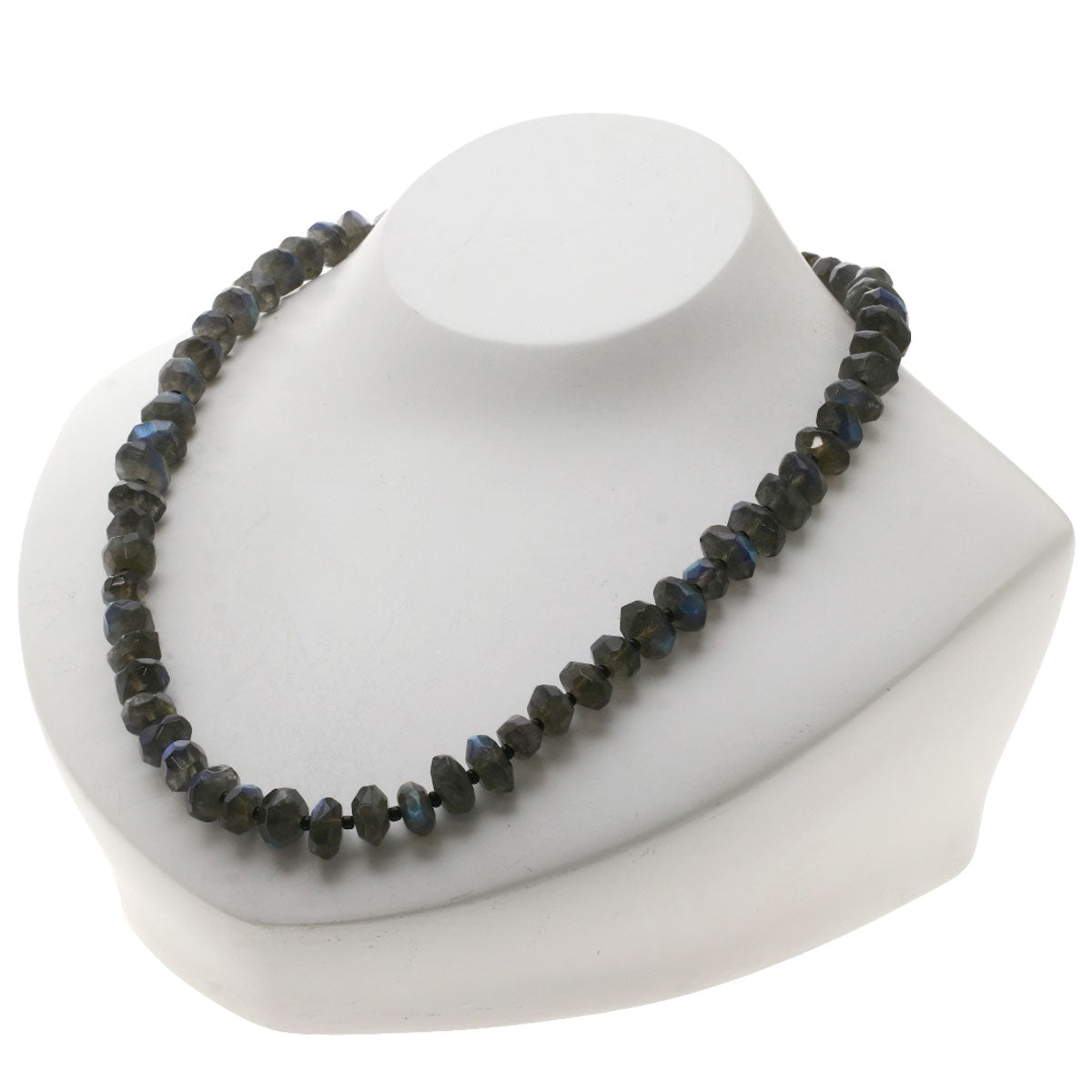 SELECT JEWELRY セレクトジュエリー カラーストーン グレー ネックレス 金属製 レディース 中古