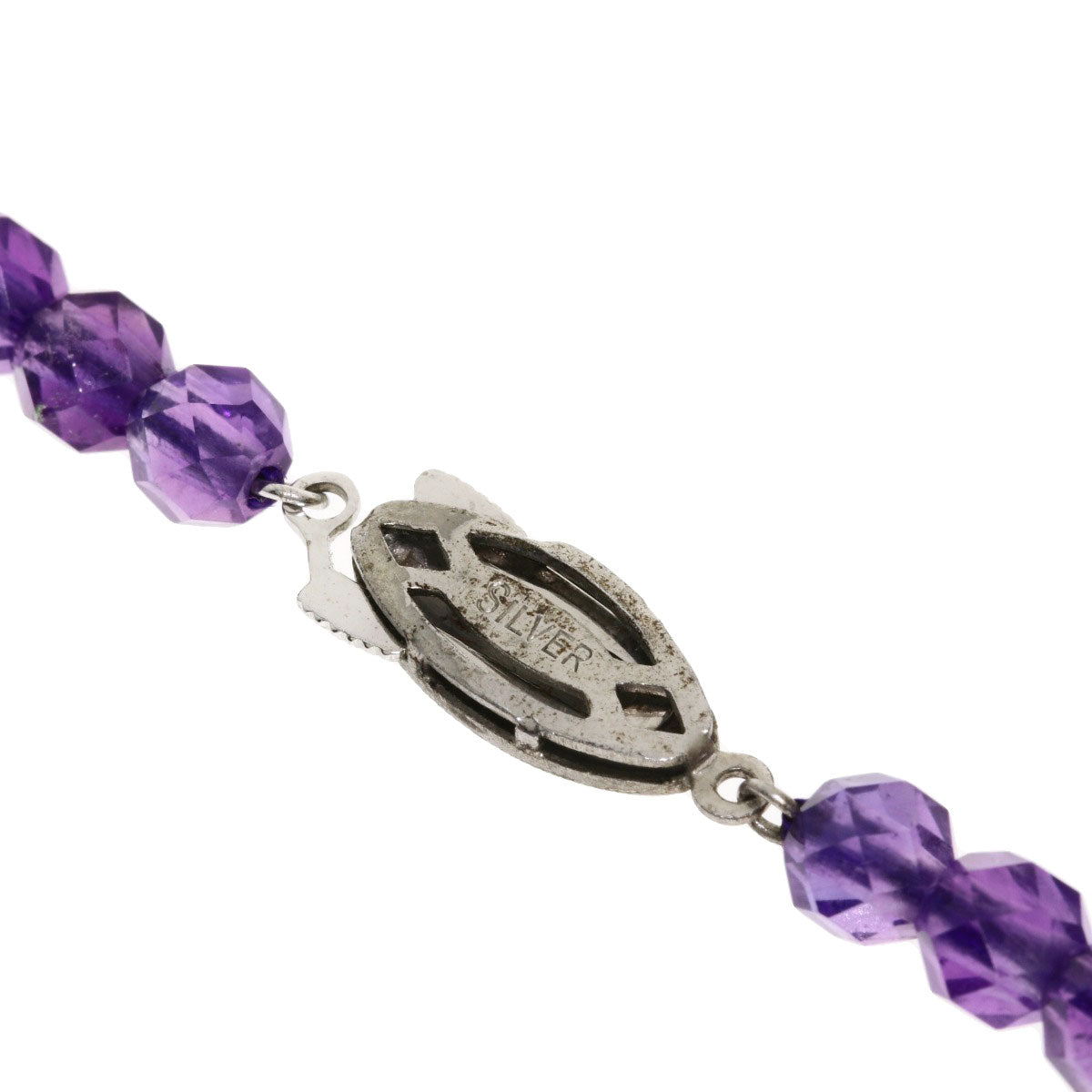 SELECT JEWELRY セレクトジュエリー カラーストーン パープル ネックレス SV レディース 中古