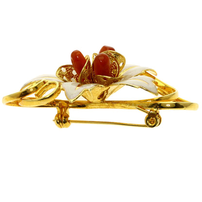 SELECT JEWELRY セレクトジュエリー フラワーモチーフ 2点セット ブローチ GP レディース 中古