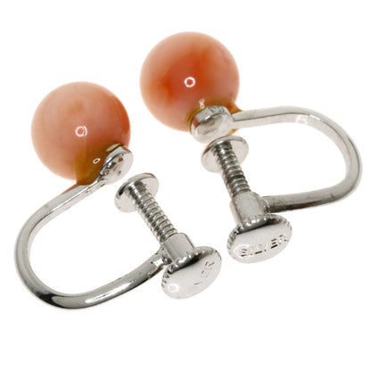 SELECT JEWELRY セレクトジュエリー サンゴ 珊瑚 イヤリング SV レディース 中古