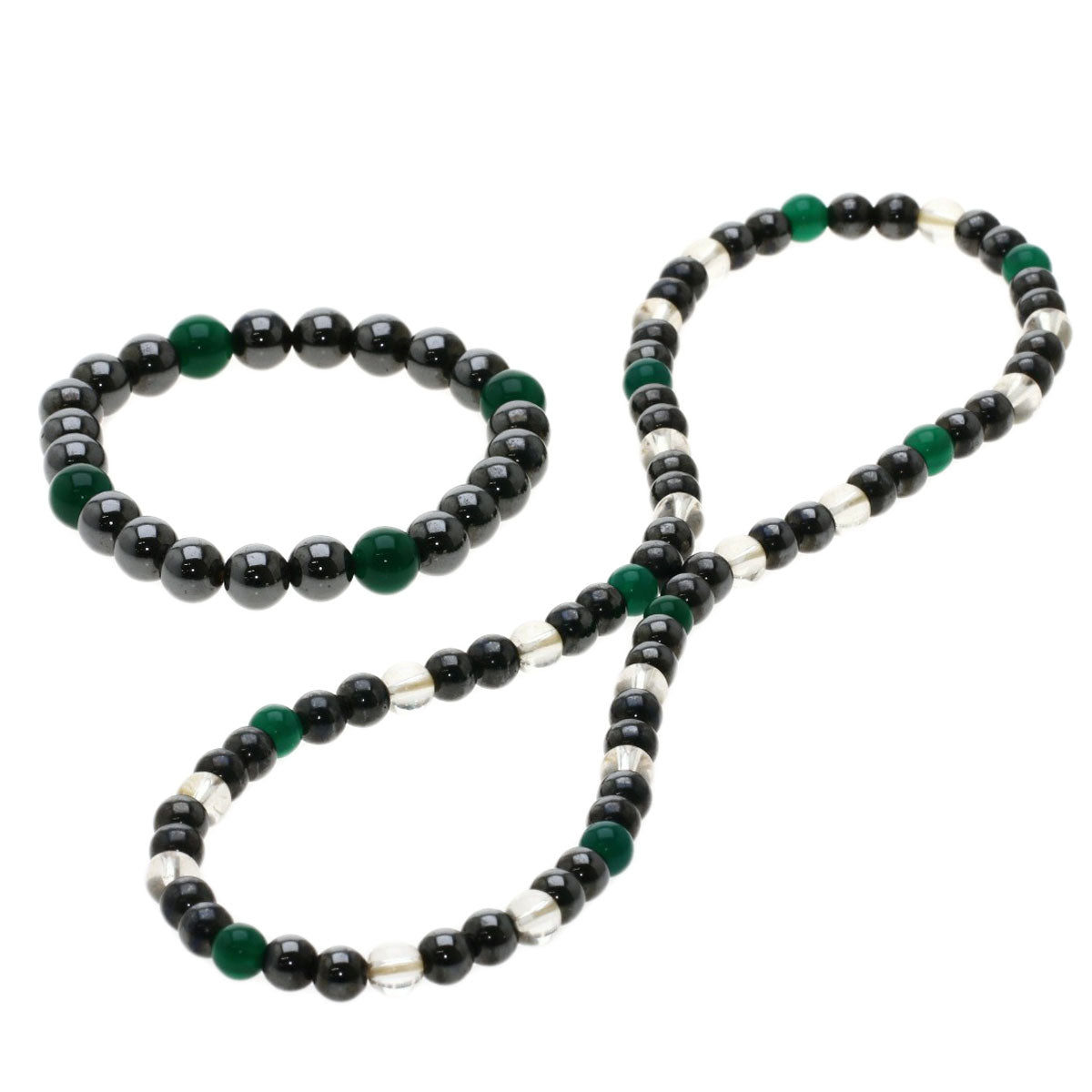 SELECT JEWELRY セレクトジュエリー ヘマタイト メノウ 水晶 磁気入り 2点セット ネックレス レディース 中古